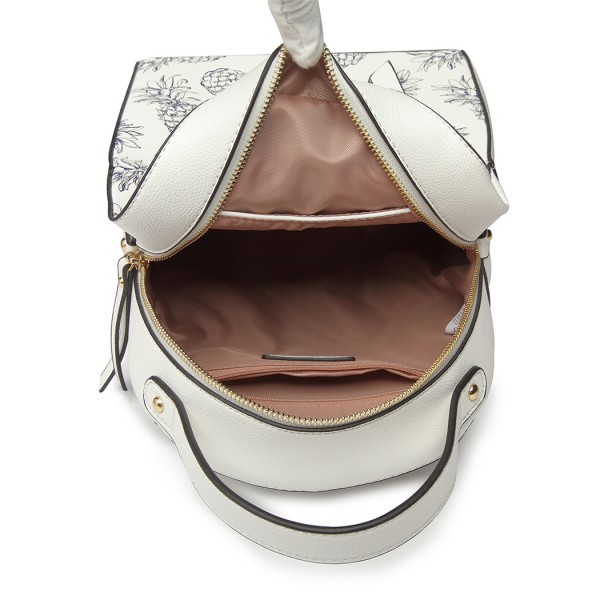 LG1866P-MISS LULU STYLISH LADIES RUCKSACK LEATHER PRINTED BACKPACK WHITE LG1866P-MISS LULU STYLISH LADIES RUCKSACK LEATHER PRINTED BACKPACK WHITE